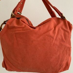 Waxed canvas-leather bag for women